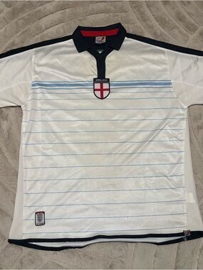 England Home Football Jersey 2003-2005 Mens XL Vintage Soccer Jersey Flaws
